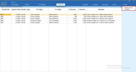 Import Journal Voucher From Excel to Tally